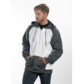 Pull-Over 3/4 Zip Hooded Color Blocked Sweatshirt